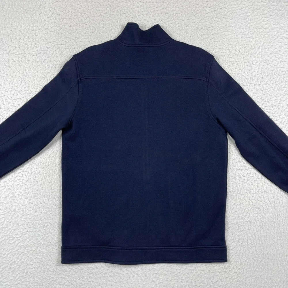 Banana Republic Jacket Mens Medium Navy Blue Mock Neck Pique Casual Travel Work